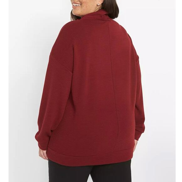 NWT Lane Bryant Ribbed Long Sleeve Turtleneck Top In Cabaret Wine Size 14/16 - Picture 2 of 12